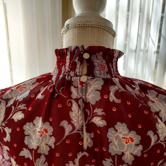 A.N.A LONG SLEEVE  TURTLE NECK UMPIRE STYLE BLOUSE - Picture 5 of 5